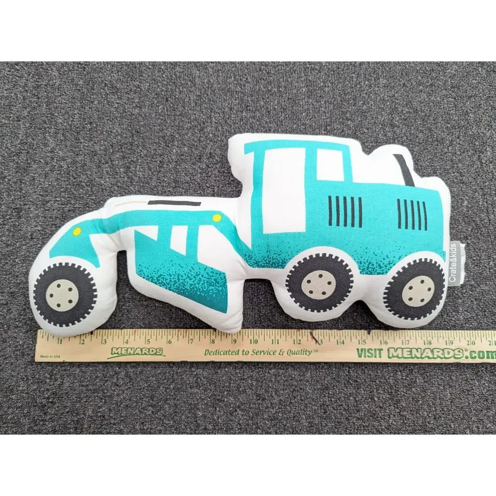 Crate Barrel Crate & Kids Construction Loader Decorative Throw Pillow Plush 18